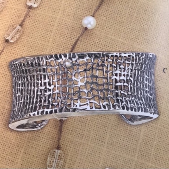 Silpada Jewelry - Vintage Silpada Oxidized Sterling Silver Woven Mesh Cuff Bracelet B1625